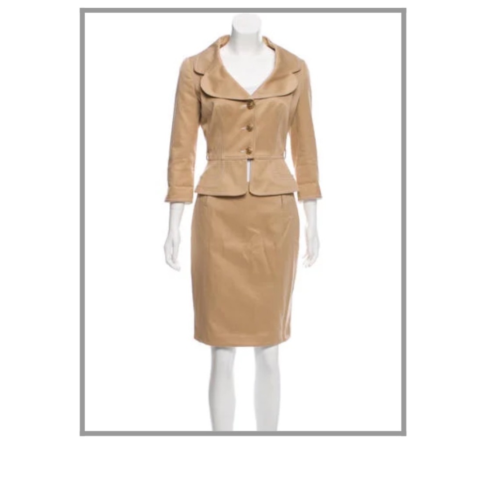 Authentic Vintage Fendi Women’s knee length suit, tan